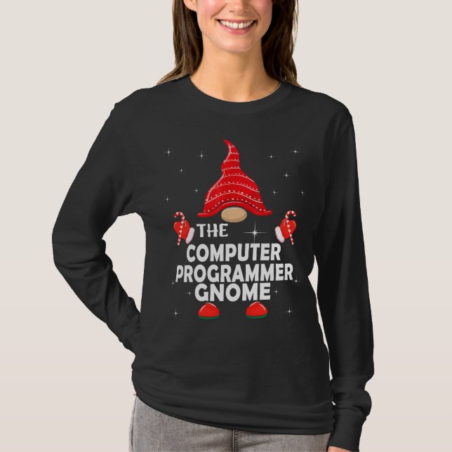 Der Computerprogrammierer-Gnom passende Familiens  T-Shirt (Vorderseite)