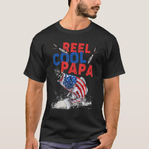 Der Coole Papa Fishing Vater präsentiert Vatertag T-Shirt