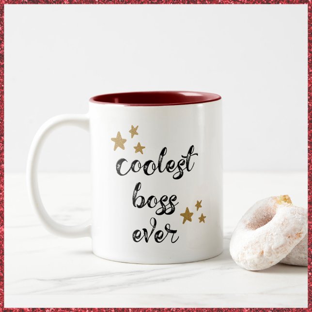 Der Coole schwarze und rote Boss je zwei Tonen Kaf Zweifarbige Tasse (Von Creator hochgeladen)