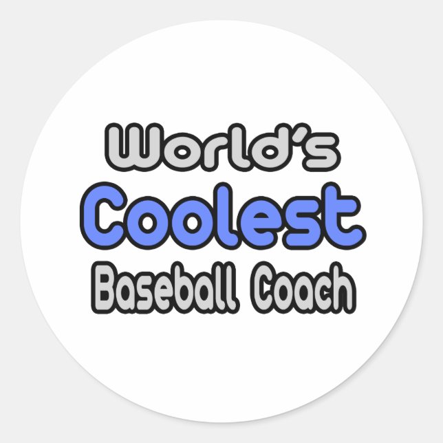 Der Coolste Baseballtrainer der Welt Runder Aufkleber (Vorderseite)