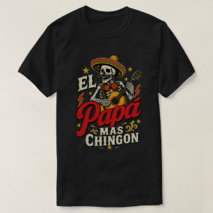 Der coolste mexikanische Papa Mariachi-Skelett Dad T-Shirt