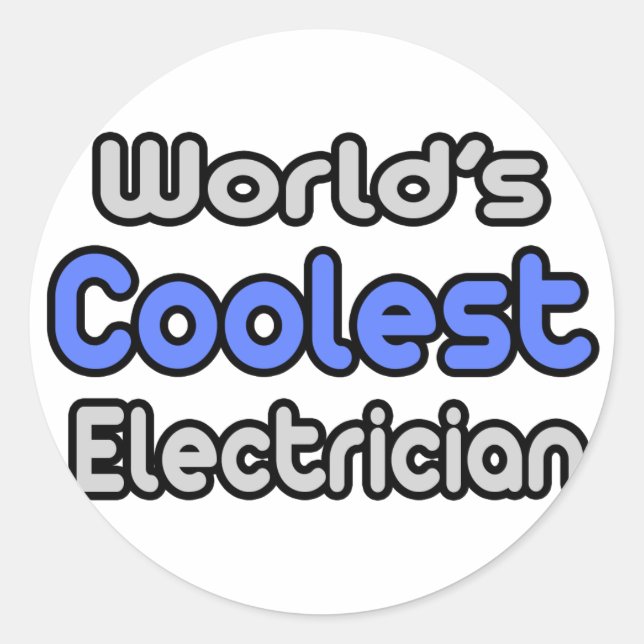 Der Coolstste Elektriker der Welt Runder Aufkleber (Vorderseite)