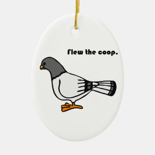 Der Coop Funny Gray Taube Cartoon fliegen Keramikornament