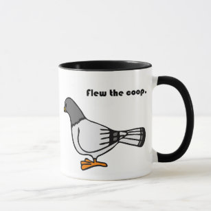 Der Coop Funny Gray Taube Cartoon fliegen Tasse