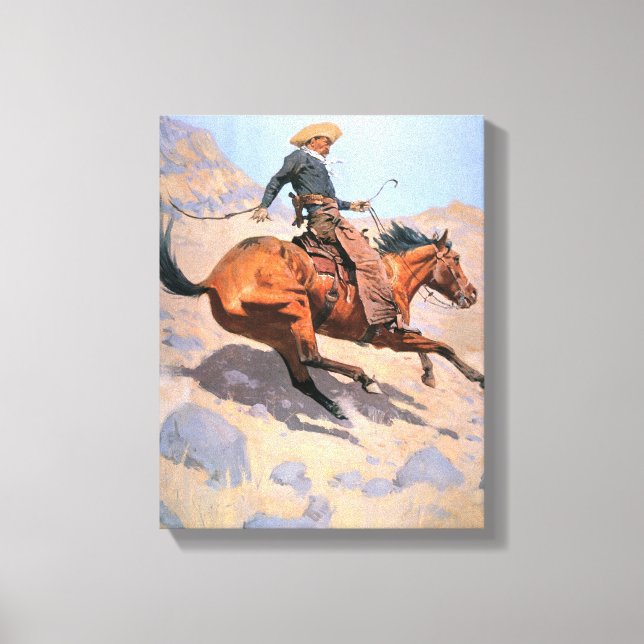 Der Cowboy (Öl auf Leinwand) Leinwanddruck (Vorderseite)