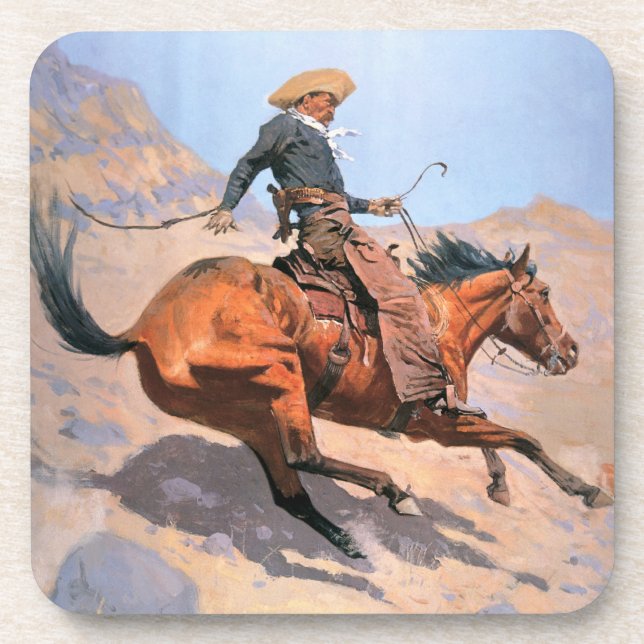 Der Cowboy (Öl auf Leinwand) Untersetzer (Vorderseite)