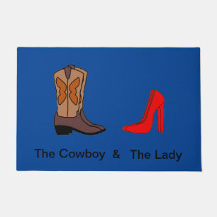 Der Cowboy und die Lady Personalisiert Fußmatte