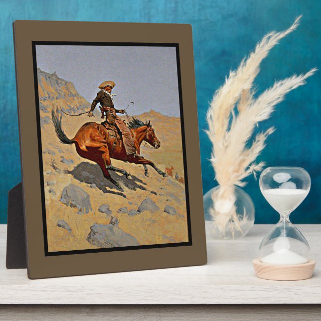 Der Cowboy von Frederic Remington Fotoplatte (Seite)