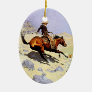 Der Cowboy von Remington, Vintage Kavallerie Milit Keramikornament