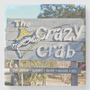 Der Crazy Crab, Hilton Head Island Marmor Unterset Steinuntersetzer
