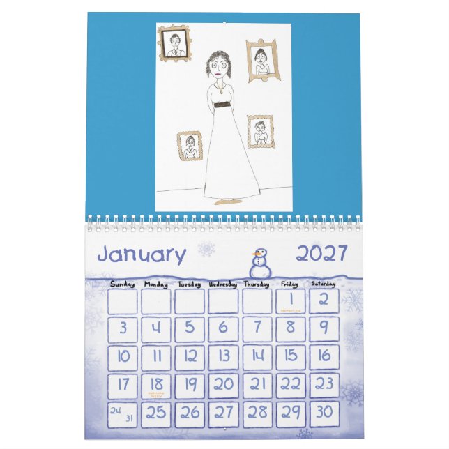 Der Creepy u. niedliche Kalender Janes Austen (Jan 2027)