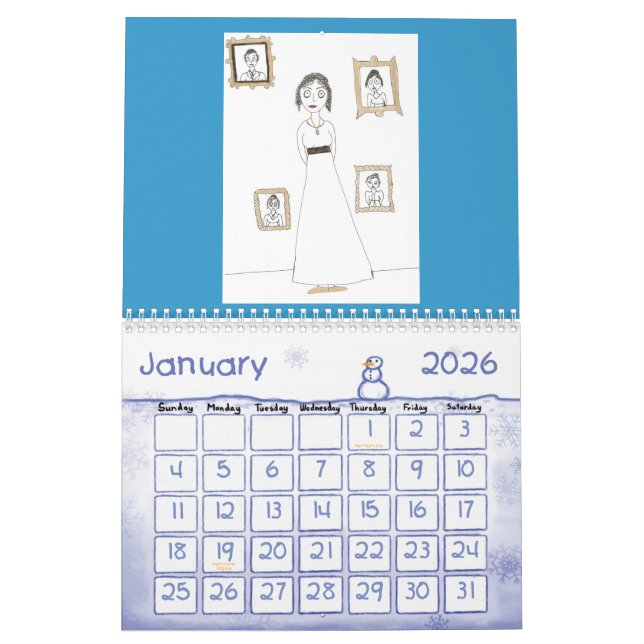 Der Creepy u. niedliche Kalender Janes Austen (Jan 2026)