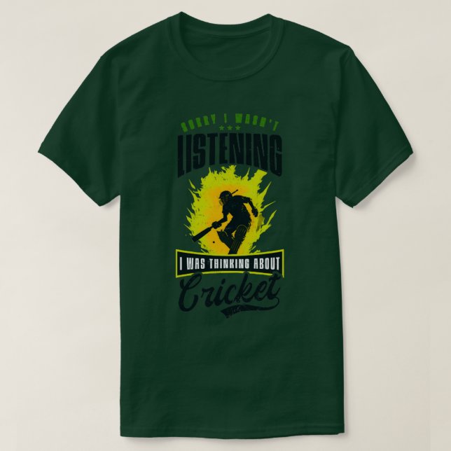 Der Cricket-Player hörte nicht über1 nachzudenken T-Shirt (Design vorne)