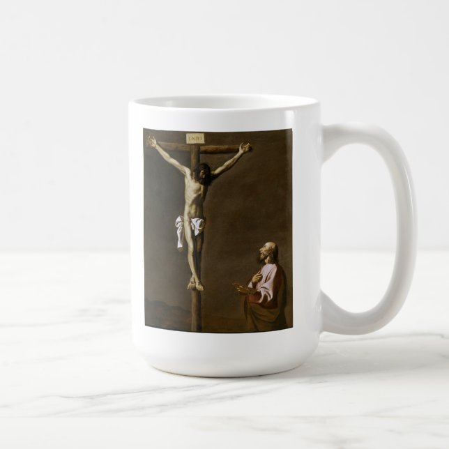 Der Crucified Christus mit einem Maler Kaffeetasse (Rechts)