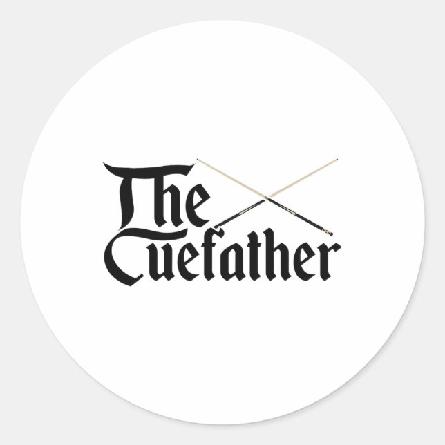 Der Cuefather Billard Snooker Pool Billardplayer C Runder Aufkleber (Vorderseite)