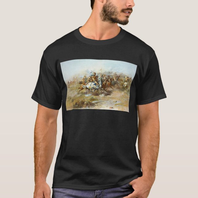 Der Custer Kampf durch Charles Marion Russell T-Shirt (Vorderseite)