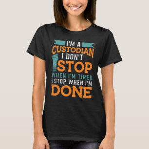 Der Custodian, den ich anhalte, wenn ich "Janitor T-Shirt