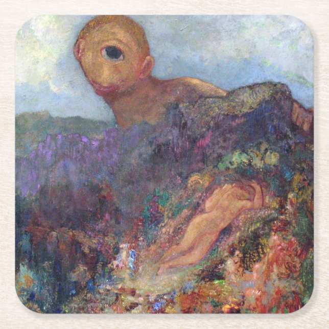Der Cyclops, Redon, 1898-1900 Rechteckiger Pappuntersetzer (Vorderseite)