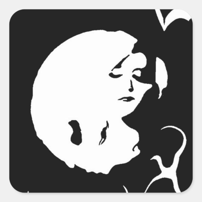 Der Dame Quadratischer Aufkleber (Vorderseite)