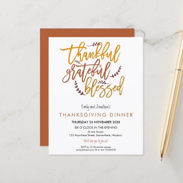 Der dankbare, gesegnete Erntedank (Vorderseite/Rückseite Beispiel)