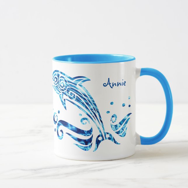 Der Delphin ist meine Freund-blaue Tasse (Rechts)