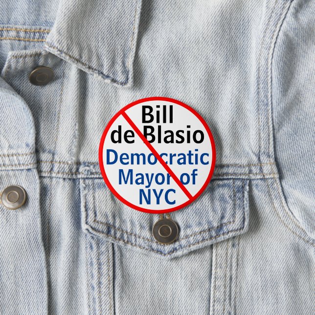 Der demokratische Bürgermeister von Blasio New Yor Button (Beispiel)