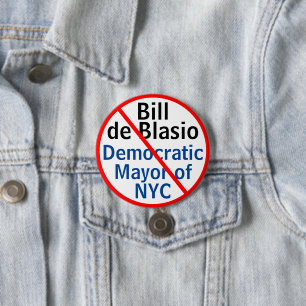 Der demokratische Bürgermeister von Blasio New Yor Button