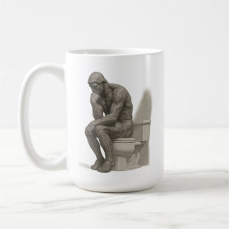 Der Denker auf dem Thron – Klassischer Kohle-Stil Kaffeetasse