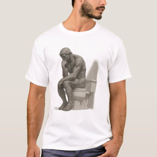 Der Denker auf dem Thron – Klassischer Kohle-Stil T-Shirt