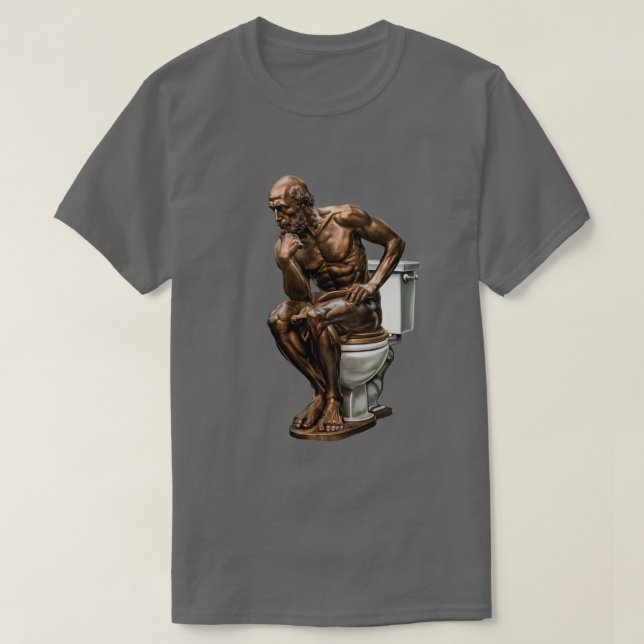 Der Denker Lustig  T-Shirt (Design vorne)