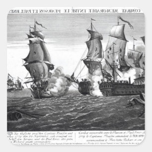 Der denkwürdige Kampf zwischen Kapitän Pearson Quadratischer Aufkleber