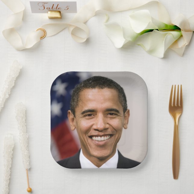 Der designierte US-Präsident Barack Obama Pappteller (Hochzeit)