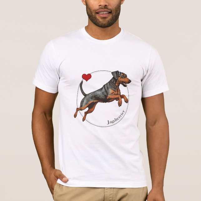 Der deutsche Jagdterrer Hunter-Portrait-T - Shirt (Vorderseite)