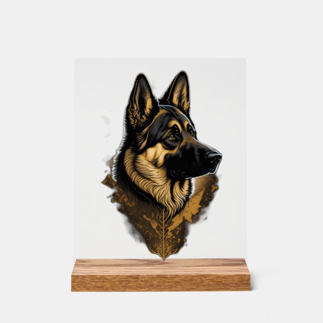 Der Deutsche Schäferhund 004  Acrylschild (Vorderseite)