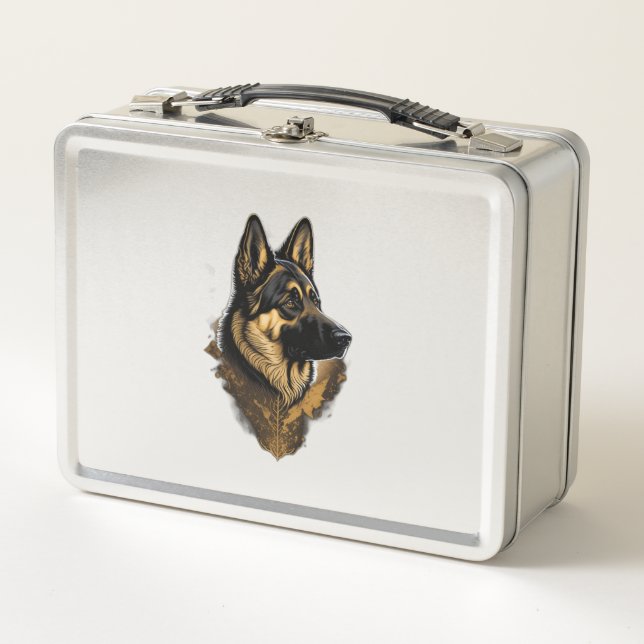 Der Deutsche Schäferhund 004  Metall Brotdose (Vorderseite)