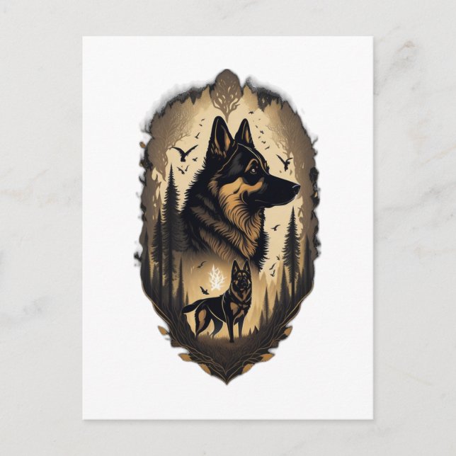 Der Deutsche Schäferhund 005  Postkarte (Vorderseite)