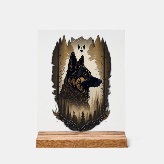 Der Deutsche Schäferhund 008  Acrylschild (Vorderseite)
