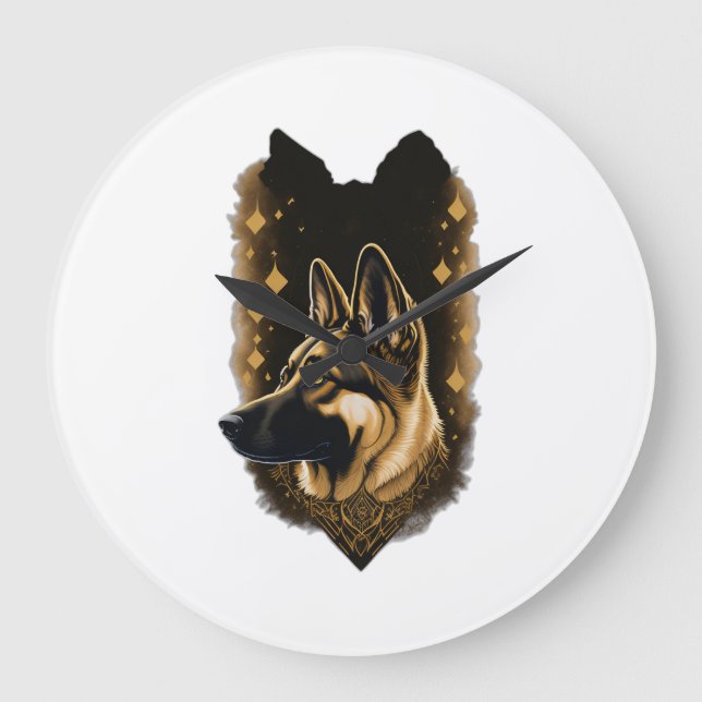 Der Deutsche Schäferhund 011  Große Wanduhr (Vorderseite)