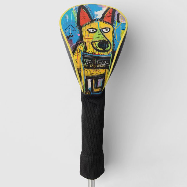 Der deutsche Schäferhund Hund Graffiti 01 - Leonar Golf Headcover (Vorderseite)