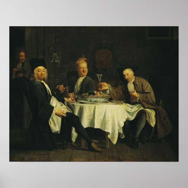 Der Dichter Alexis Piron am Tisch Poster (Vorne)