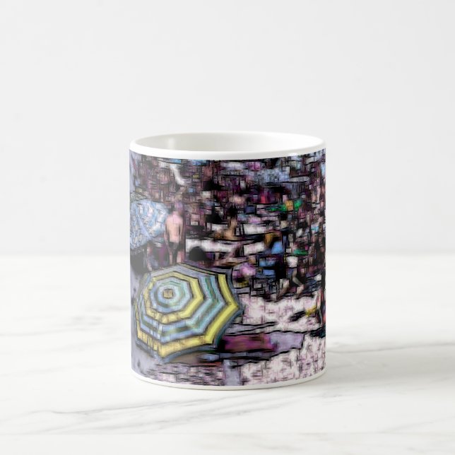 Der digitale Effekt des Strandes "Impressum" Kaffeetasse (Mittel)