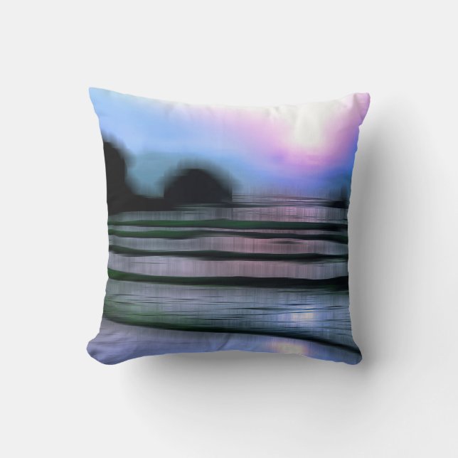 Der digitale Effekt des Strandes "Impressum" Kissen (Vorderseite)