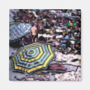 Der digitale Effekt des Strandes "Impressum" Magnet