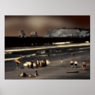 Der digitale Effekt des Strandes "Impressum" Poster