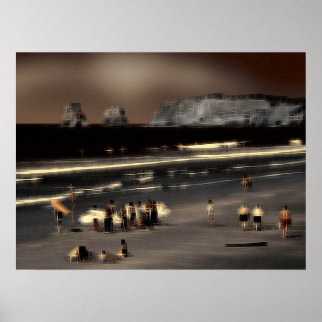 Der digitale Effekt des Strandes "Impressum" Poster (Vorne)