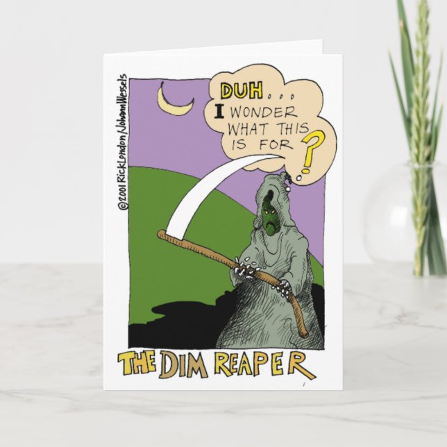 Der Dim Sensenmann Funny Halloween Cartoon Geschen Karte (Vorderseite)