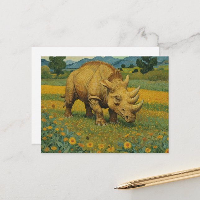 Der Dino  Postkarte (Vorderseite/Rückseite Beispiel)