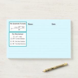 Der Diskriminant & Die Quadratische Formel Notizbl Post-it Klebezettel