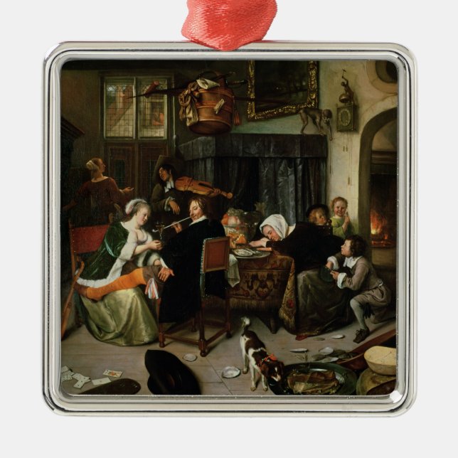 Der Dissolute Haushalt, 1668 Silbernes Ornament (Vorne)