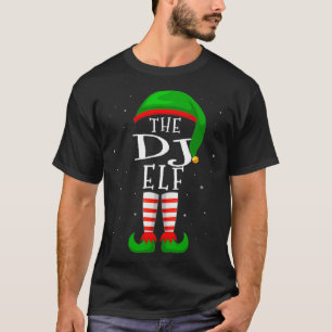 Der DJ Elf Lustige passende Familengruppe Weihnach T-Shirt